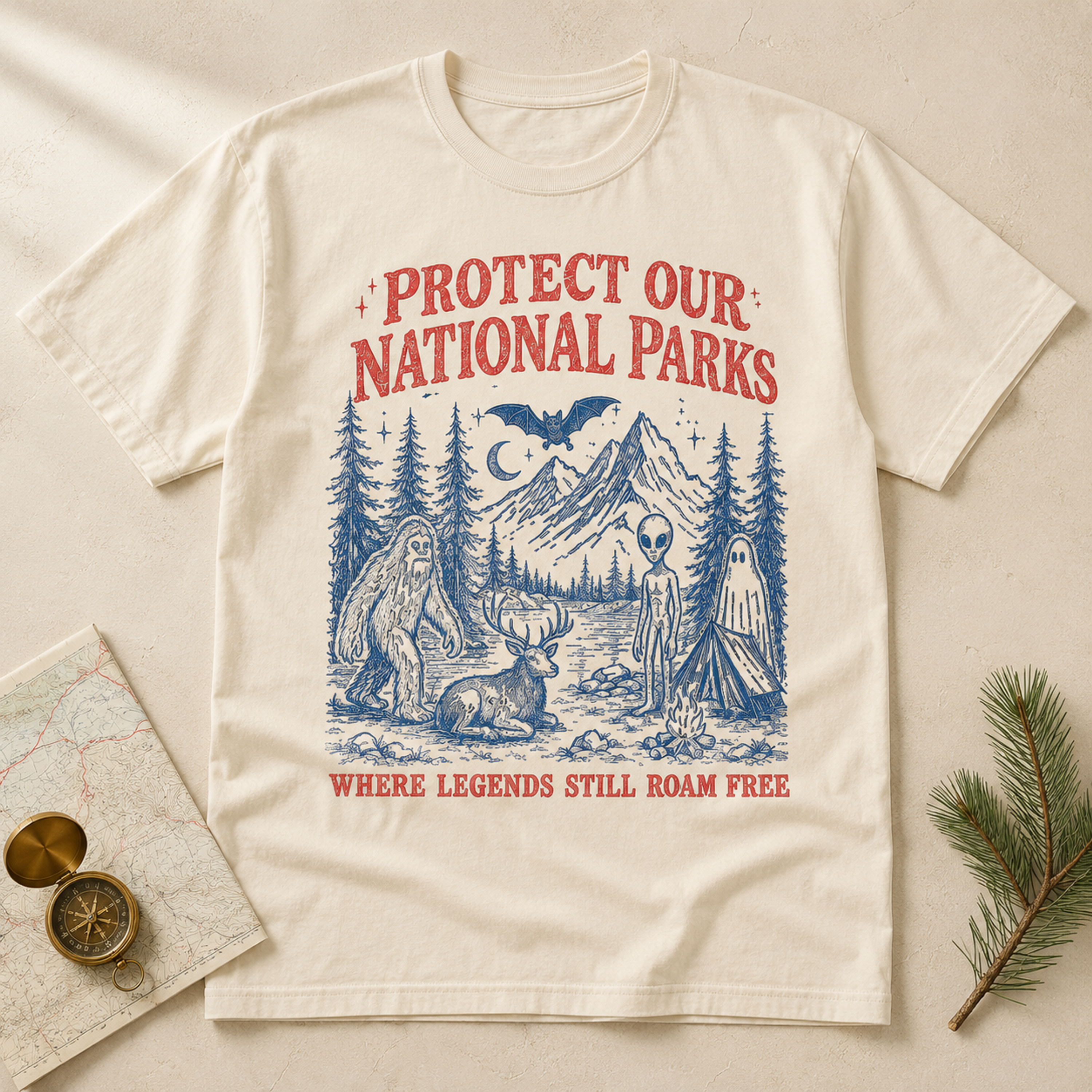 Protect Our National Parks cryptid Comfort Colors 1717 tee in Ivory