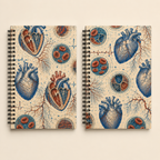 Front and coordinated back covers of the Human Heart Anatomy Archive dotted notebook