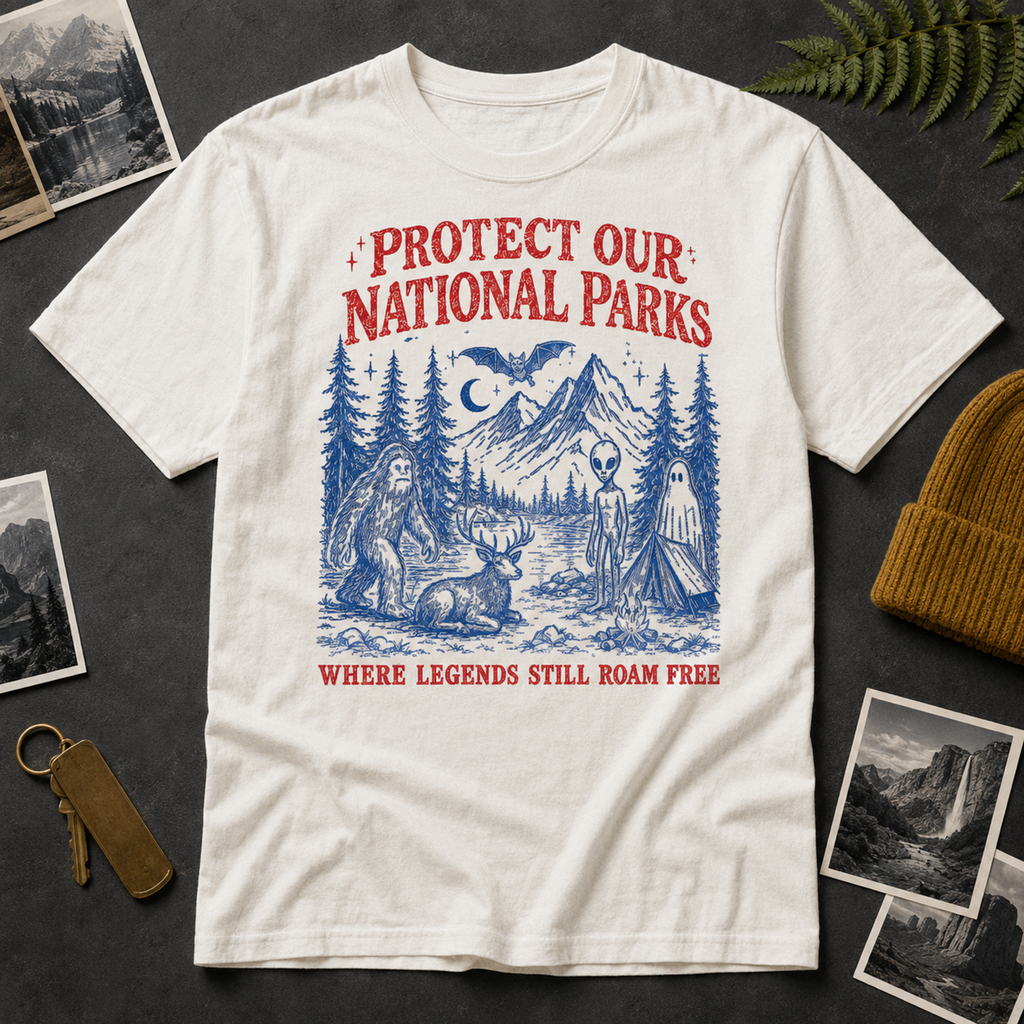 White Protect Our National Parks graphic Comfort Colors shirt