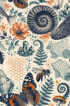 The Natural World Archive dotted notebook exact coordinated back-cover artwork with natural-history specimens
