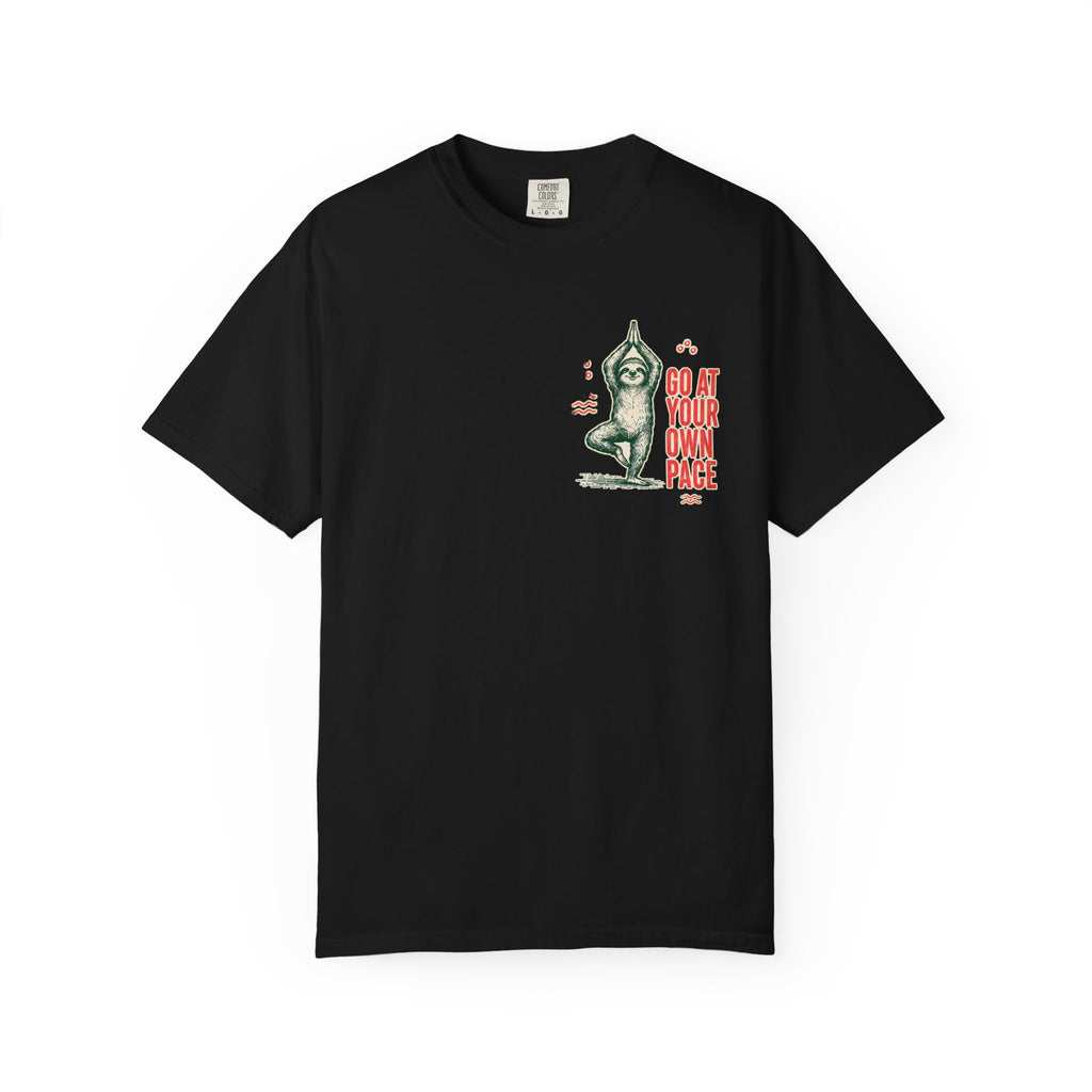 Go at Your Own Pace Yoga Sloth Comfort Colors Tee