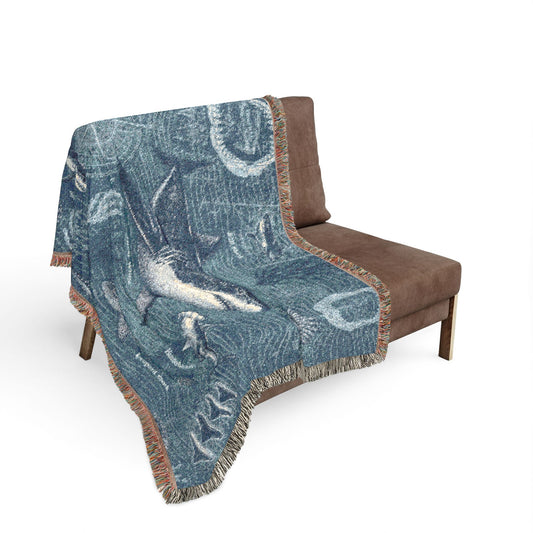 Sharks of the Deep Woven Blanket