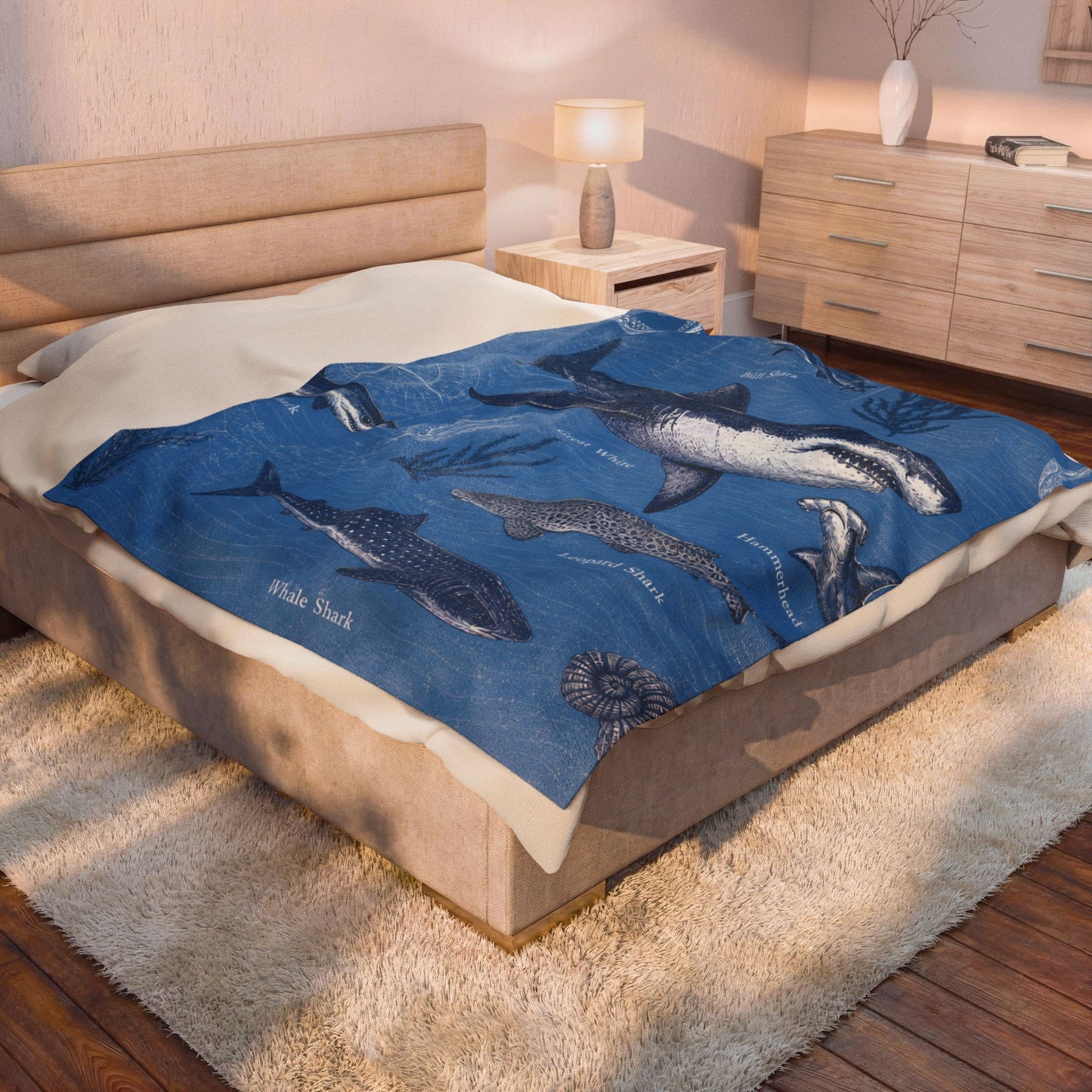 Sharks of the Deep Plush Throw Blanket