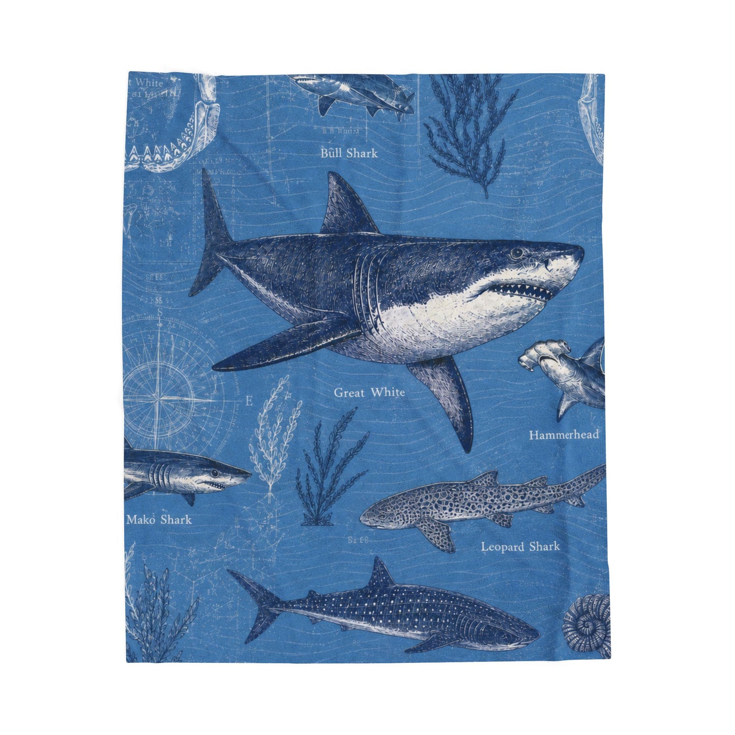 Sharks of the Deep Plush Throw Blanket
