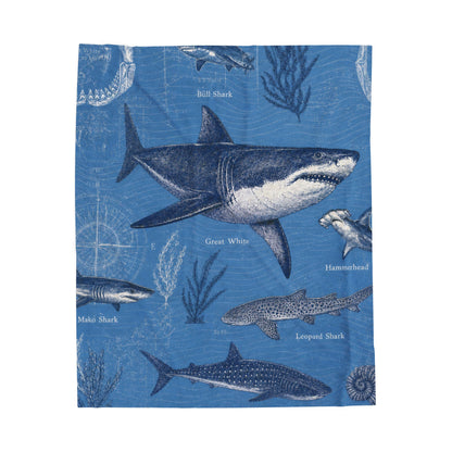 Sharks of the Deep Plush Throw Blanket