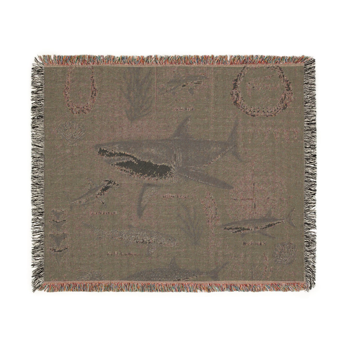 Sharks of the Deep Woven Throw Blanket