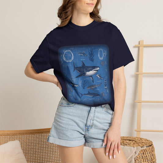 Shark Species Blueprint T-Shirt