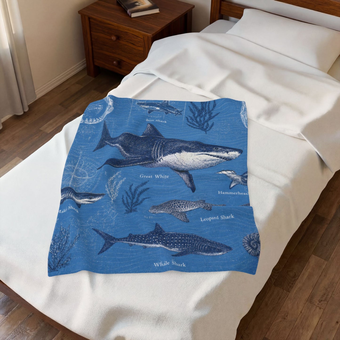 Sharks of the Deep Plush Throw Blanket