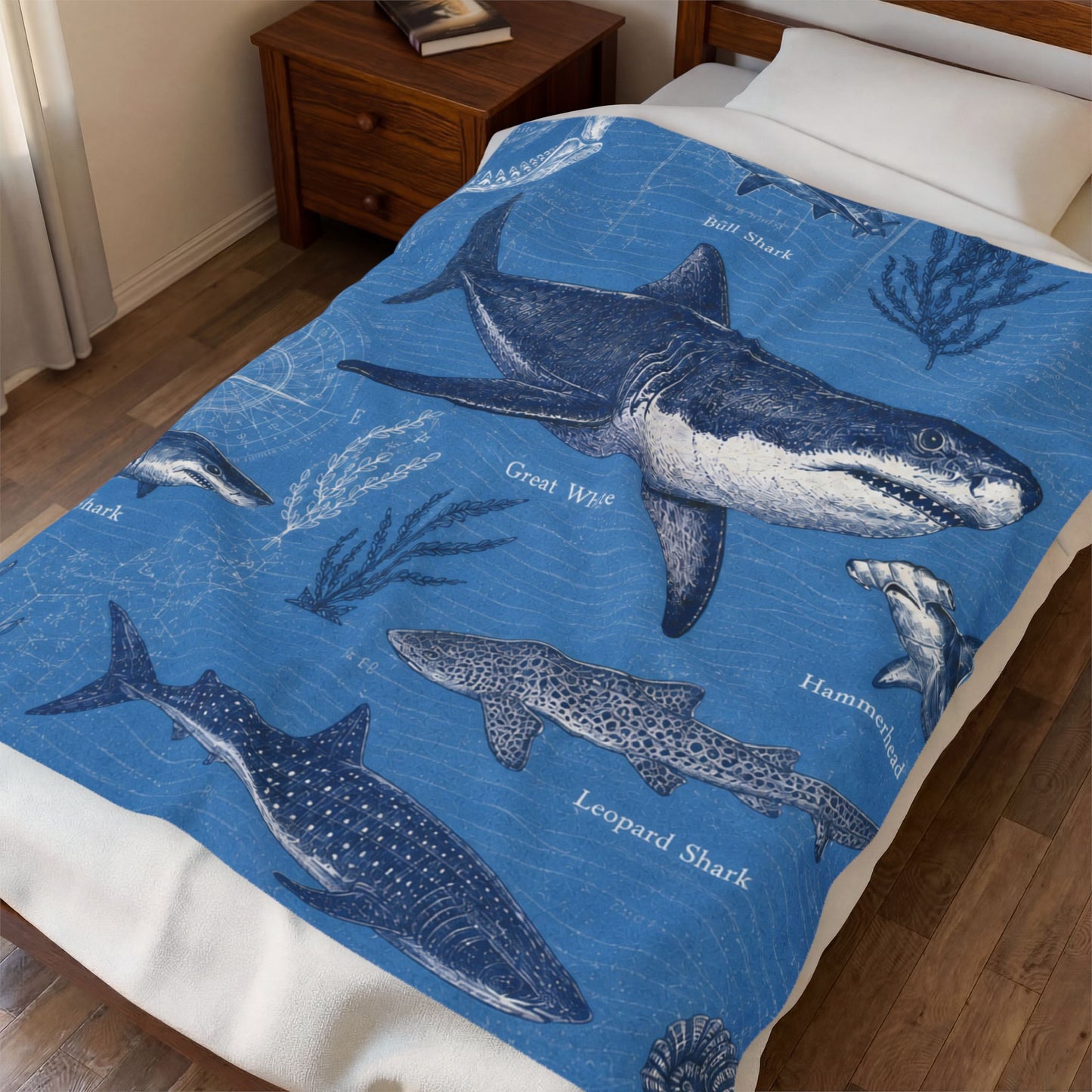 Sharks of the Deep Plush Throw Blanket