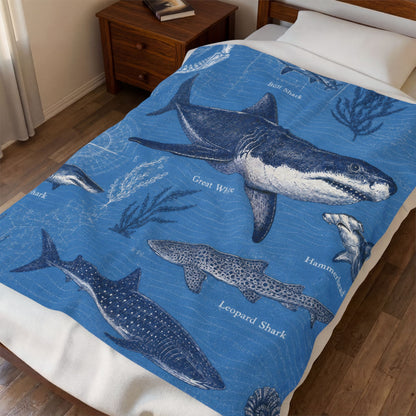 Sharks of the Deep Plush Throw Blanket