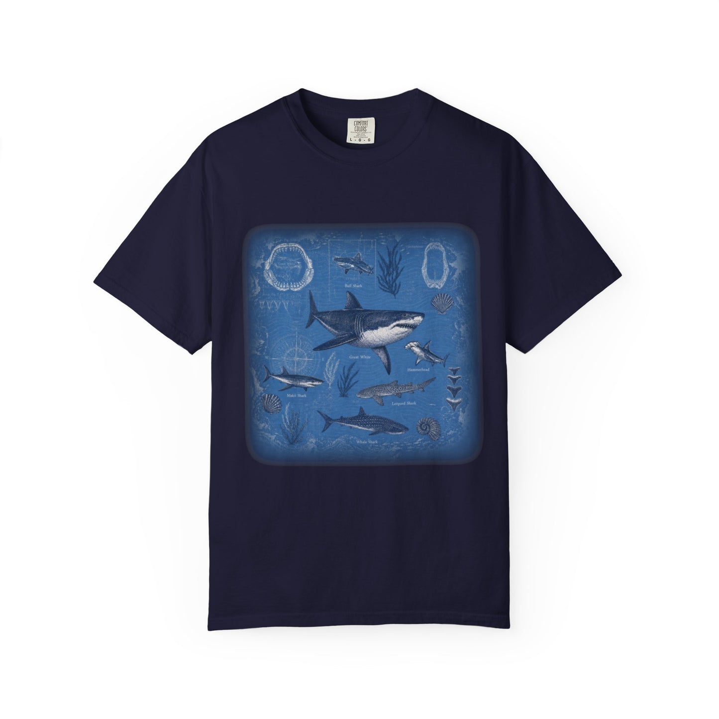 Shark Species Blueprint Comfort Colors® T-Shirt