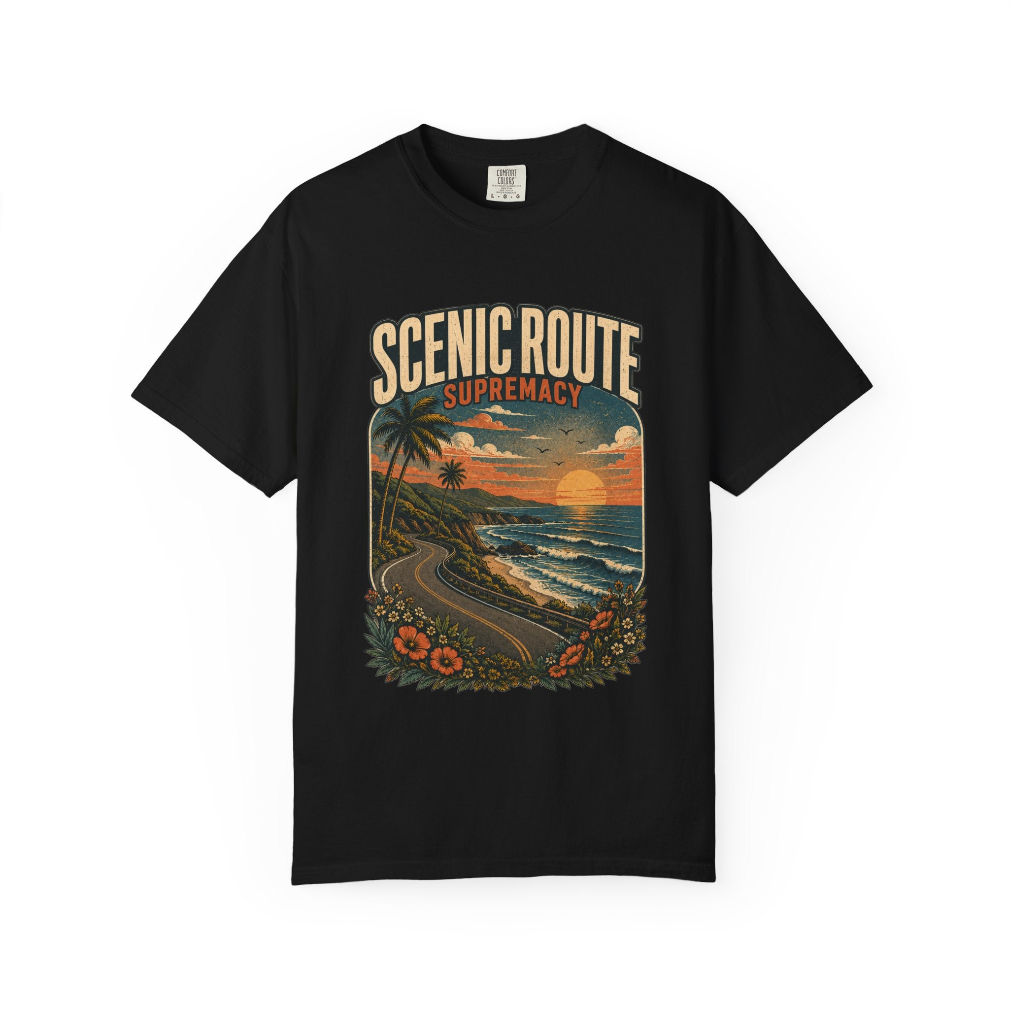Scenic Route Supremacy coastal Comfort Colors tee, product view 4 of 16