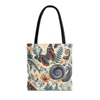 Natural World Archive black-handle tote with butterflies, fossils, shells, flowers, and crystals, product view 2 of 12