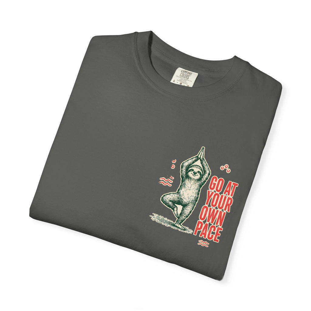 Go at Your Own Pace Yoga Sloth Comfort Colors Tee