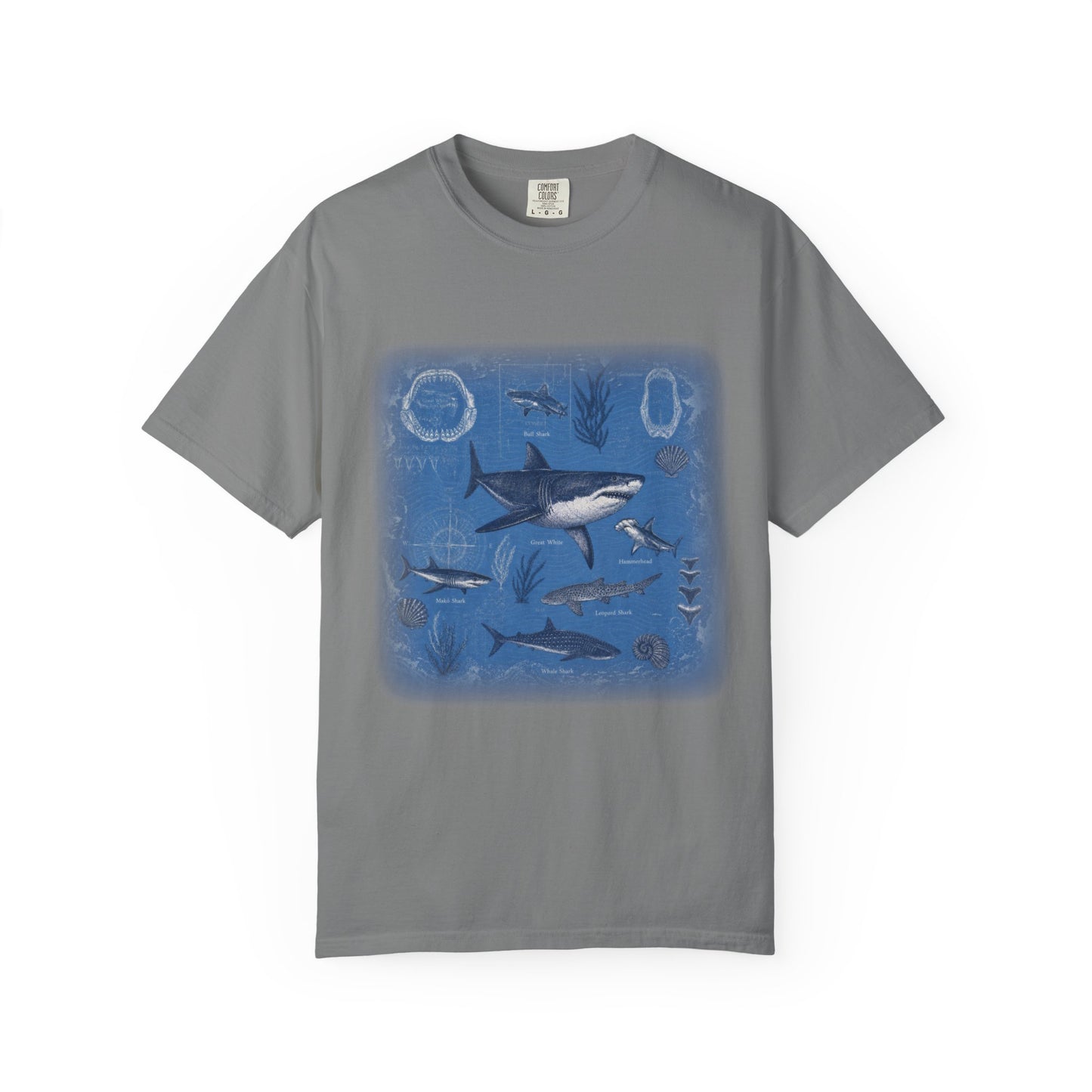 Shark Species Blueprint Comfort Colors® T-Shirt