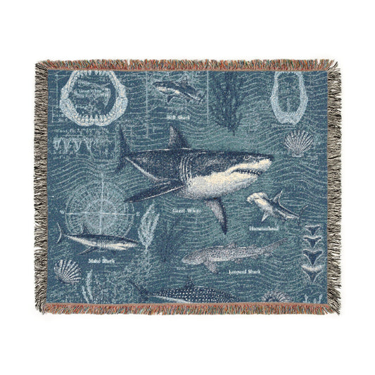 Sharks of the Deep Woven Blanket