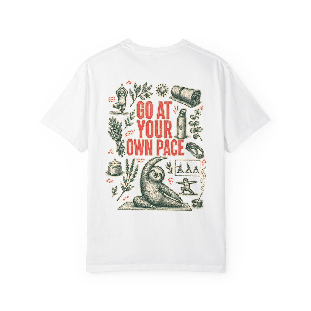 Go at Your Own Pace Yoga Sloth Comfort Colors Tee