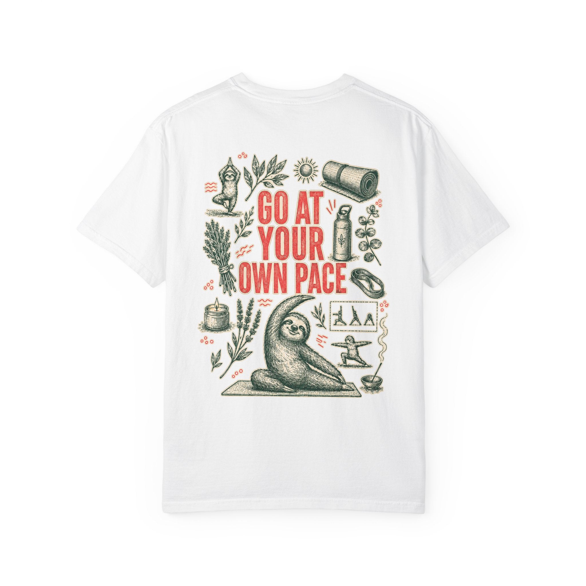 Go at Your Own Pace Yoga Sloth Comfort Colors Tee
