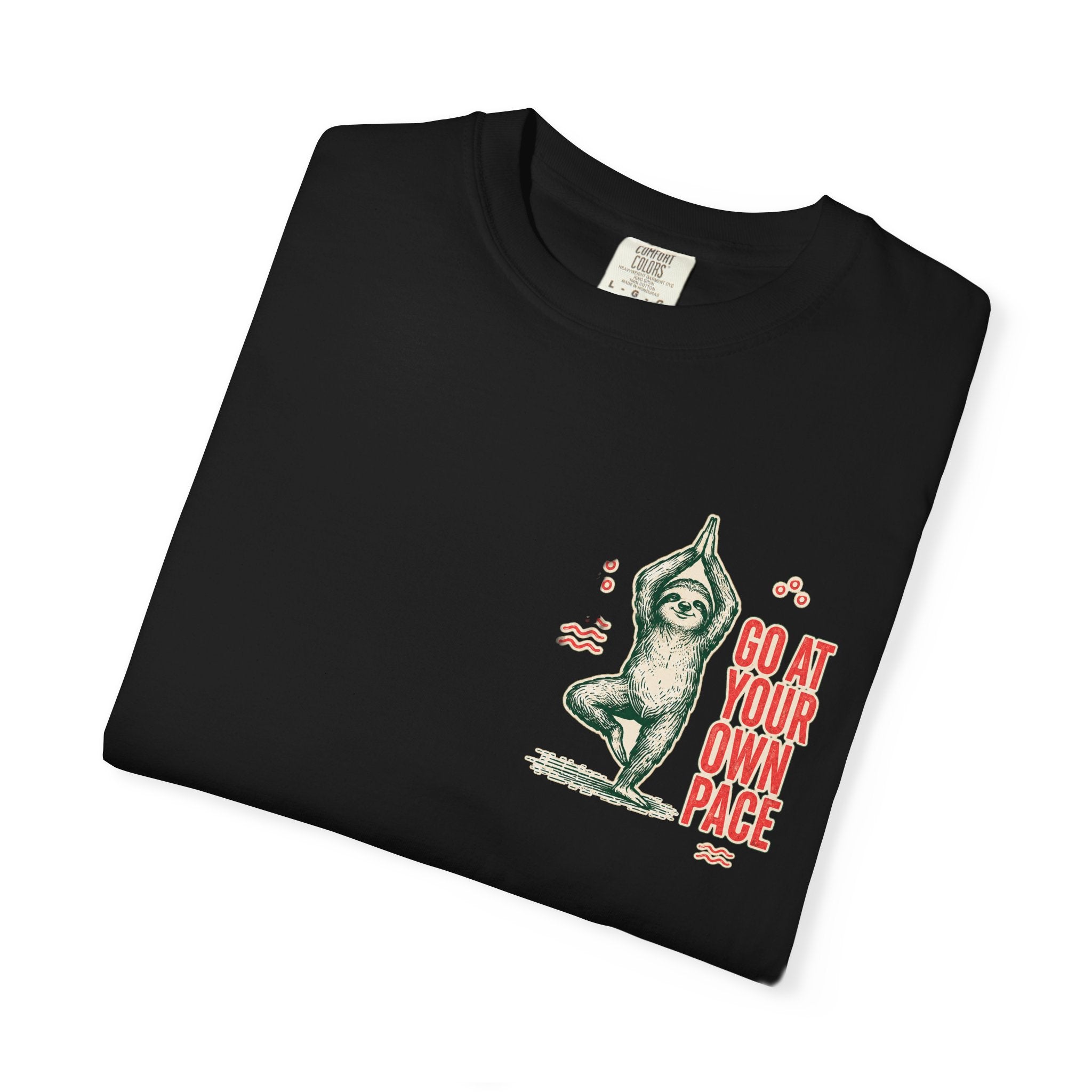 Go at Your Own Pace Yoga Sloth Comfort Colors Tee