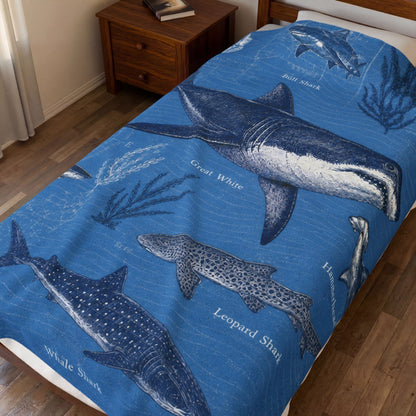 Sharks of the Deep Plush Throw Blanket