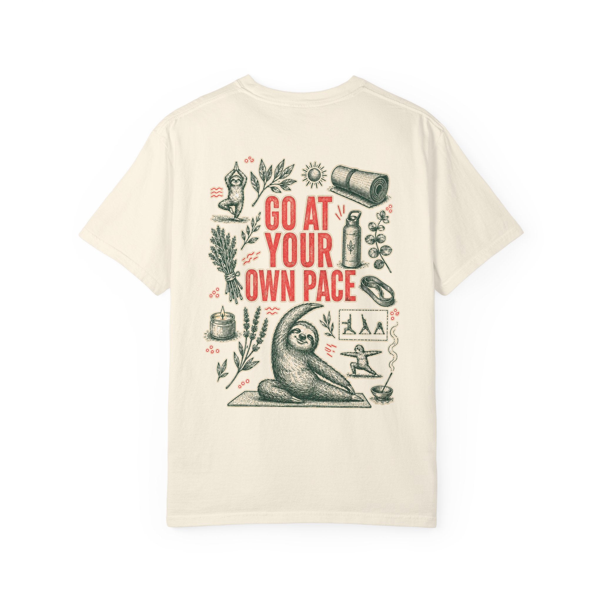 Go at Your Own Pace Yoga Sloth Comfort Colors Tee
