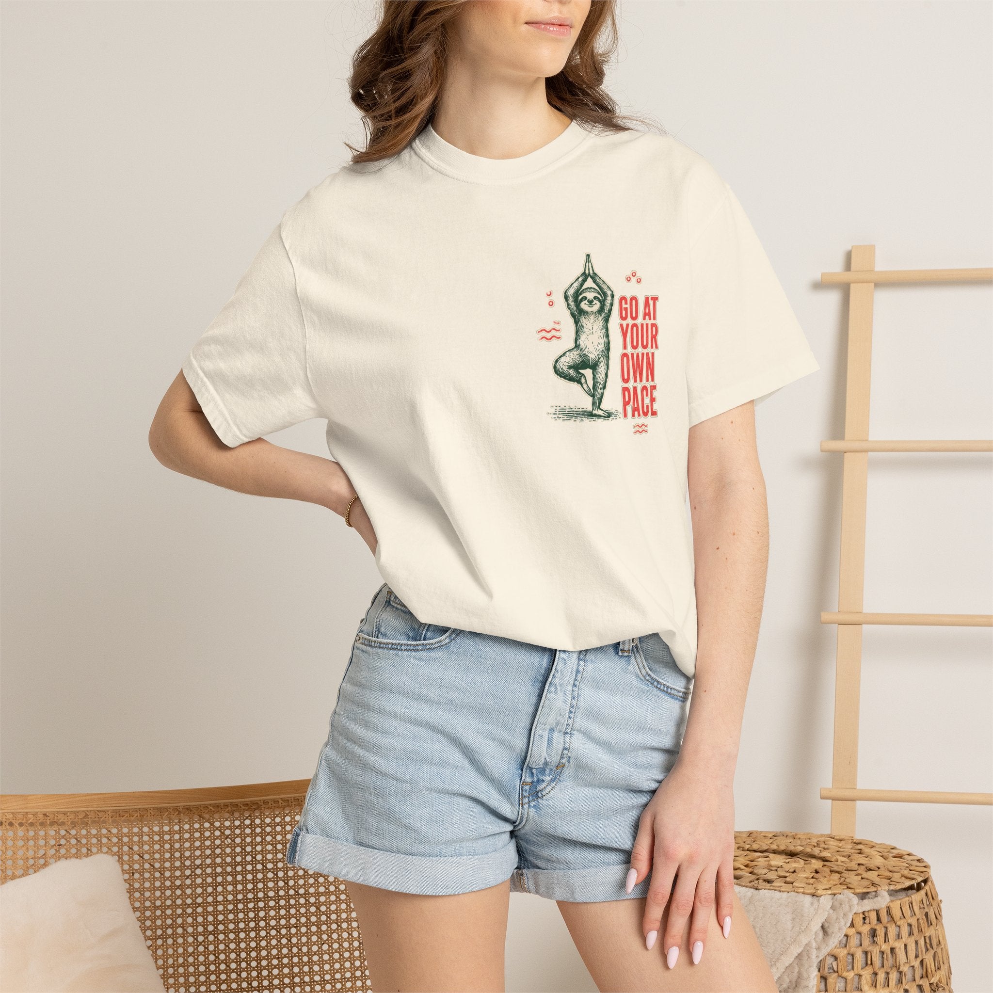 Go at Your Own Pace Yoga Sloth Comfort Colors Tee