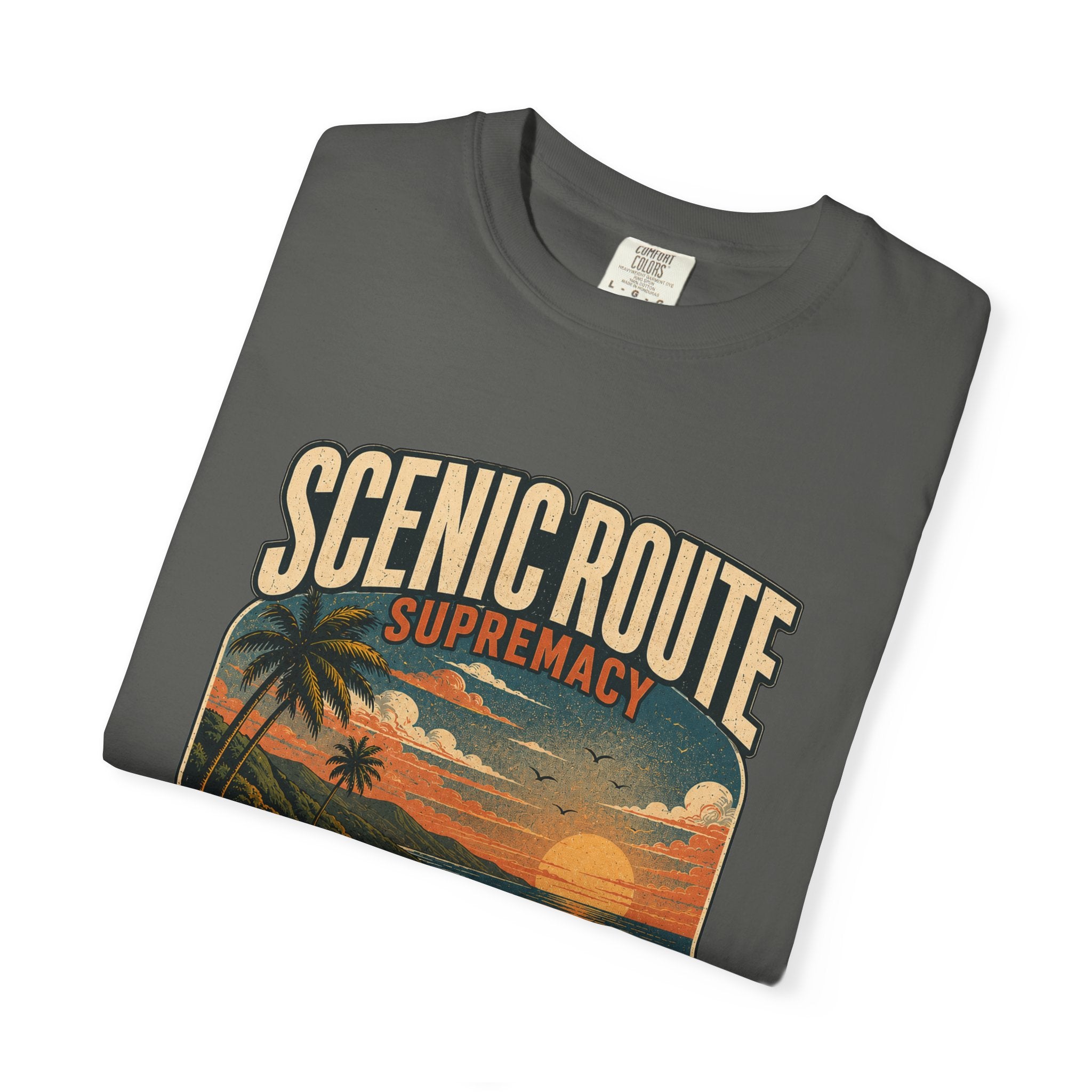 Scenic Route Supremacy coastal Comfort Colors tee, product view 12 of 16