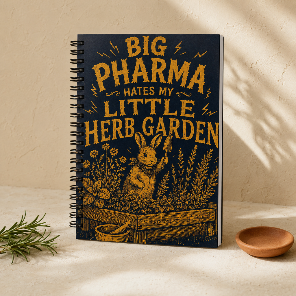 Big Pharma Hates My Little Herb Garden spiral notebook upright product hero