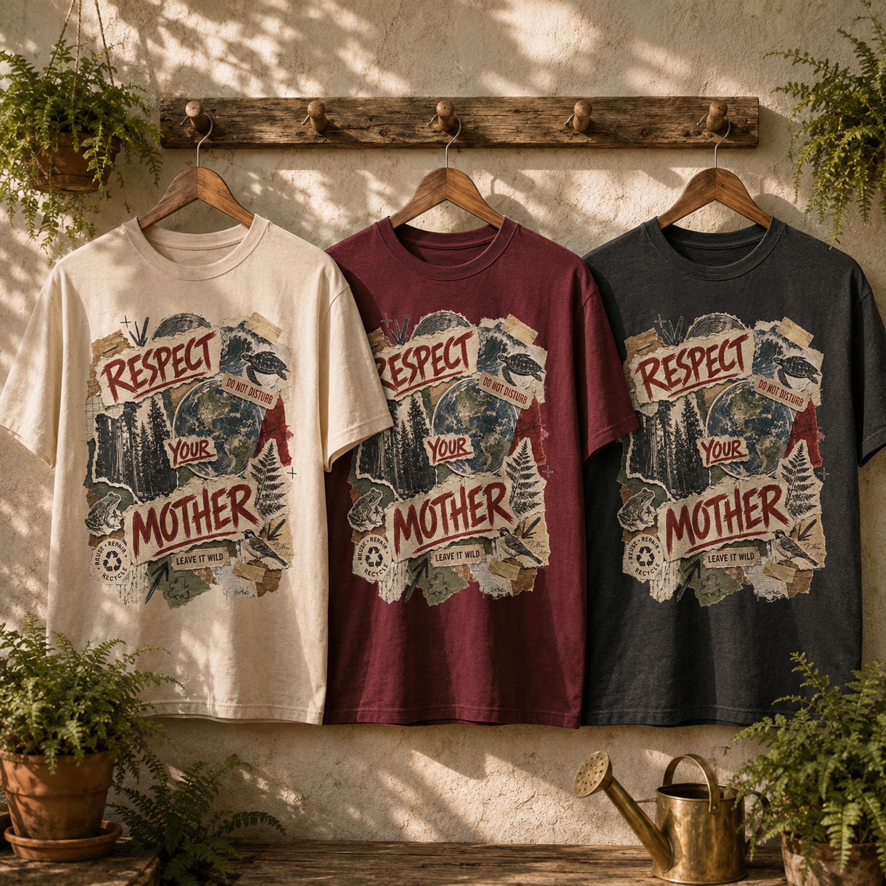 Natural Maroon and Charcoal Respect Your Mother color story