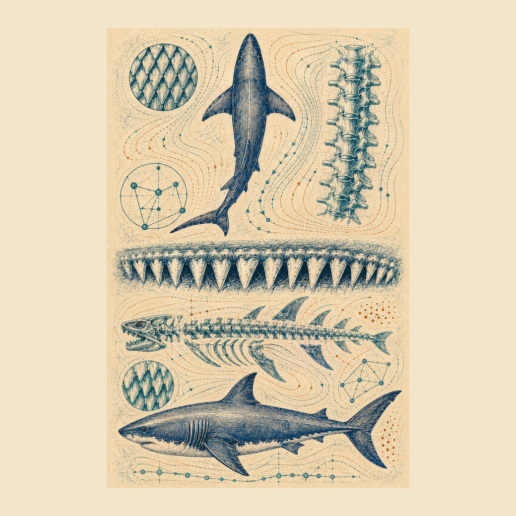 Great White Shark Anatomy Archive production back cover artwork