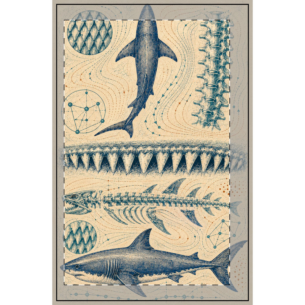 Great White Shark Anatomy Archive dotted notebook back cover with black Wire-O binding