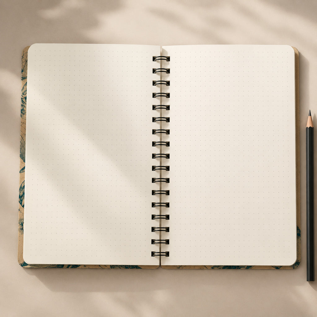 Blank dot-grid interior pages of the Great White Shark Anatomy Archive notebook