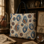 Human heart anatomy archive tote displayed in a natural history museum