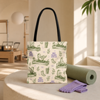 Post Pilates Matcha Club frog tote with sage mat and lavender grip socks