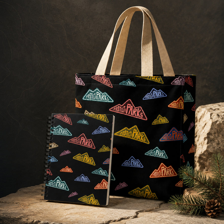 Protect Our Parks tote and notebook bundle — matching set campaign hero