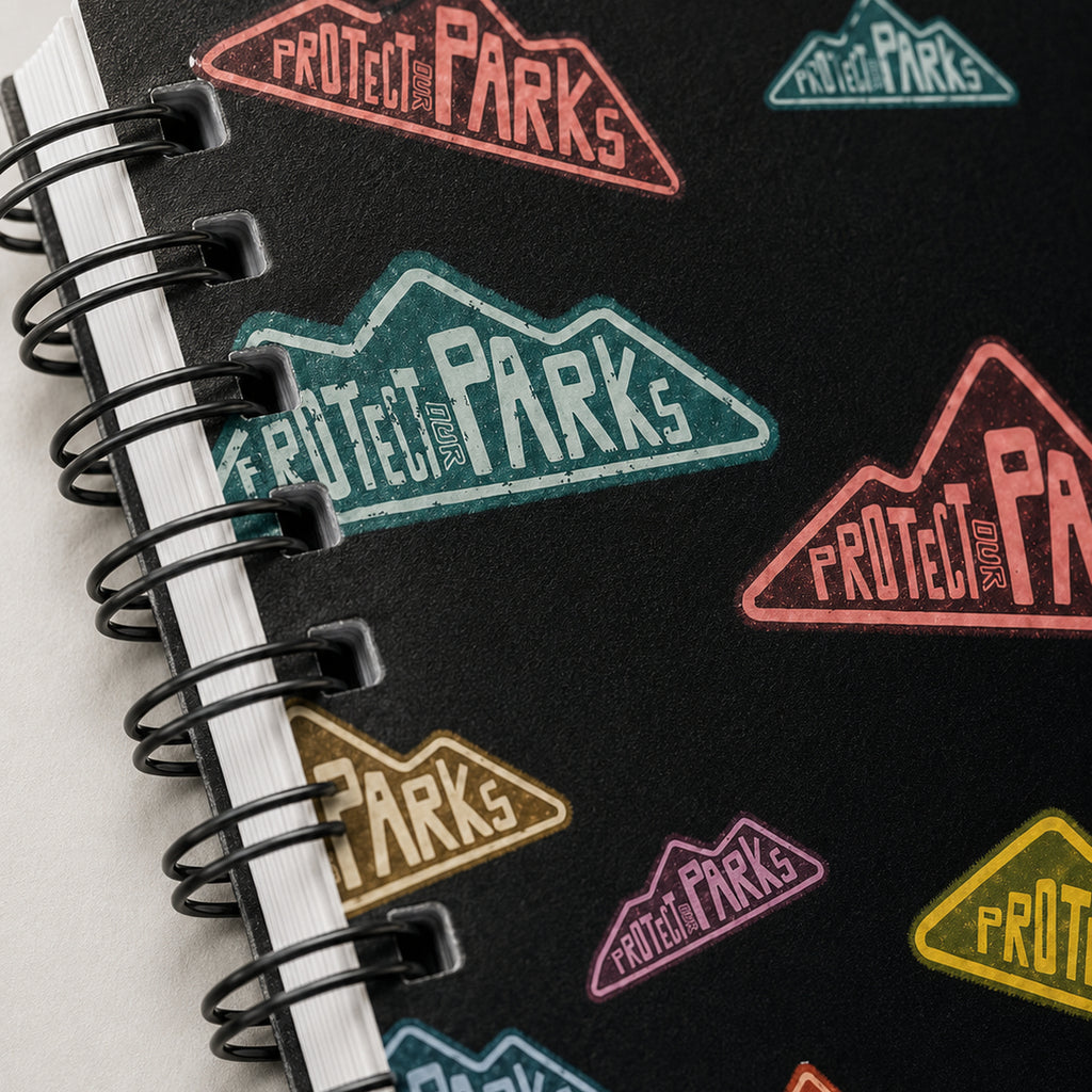 Protect Our Parks tote and notebook bundle — notebook cover spiral macro