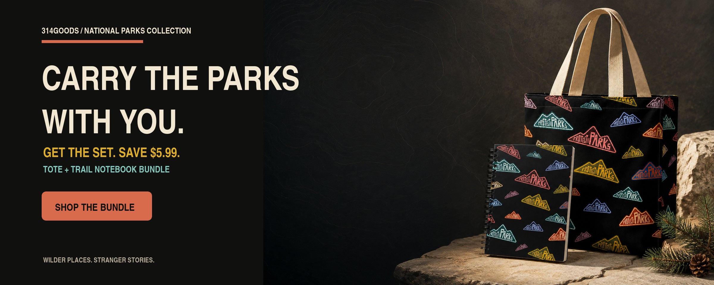 Protect Our Parks tote and trail notebook bundle with save $5.99 offer